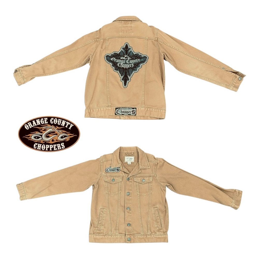 Custom Orange County Choppers Jacket in Carhartt brown. Up-cycled Large 10-12